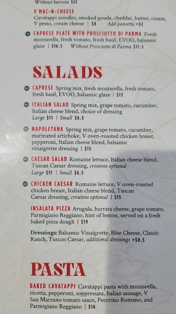 V Pizza + Tap Garden Menu image 2