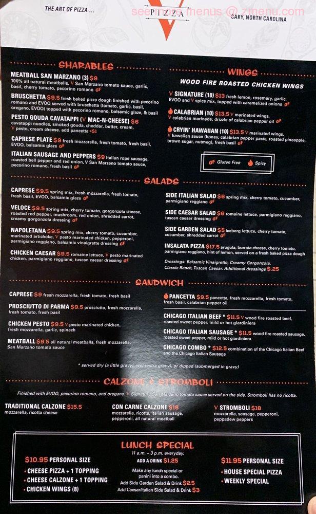 V Pizza + Tap Garden Menu image 3