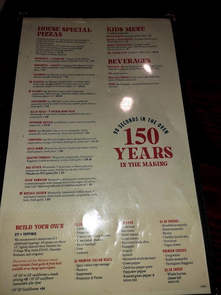 V Pizza + Tap Garden Menu image 4